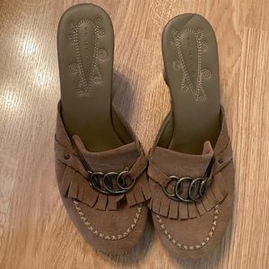 Tru flex  brown leather mules
